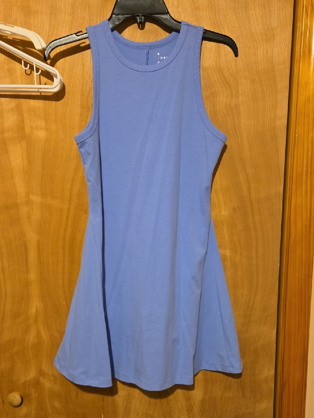 a new day Periwinkle Ribbed Tank A-Line Mini Dress